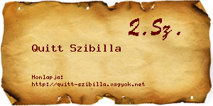 Quitt Szibilla névjegykártya